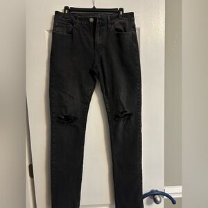 American Eagle Outfitters Black Skinny Ripped Jeans